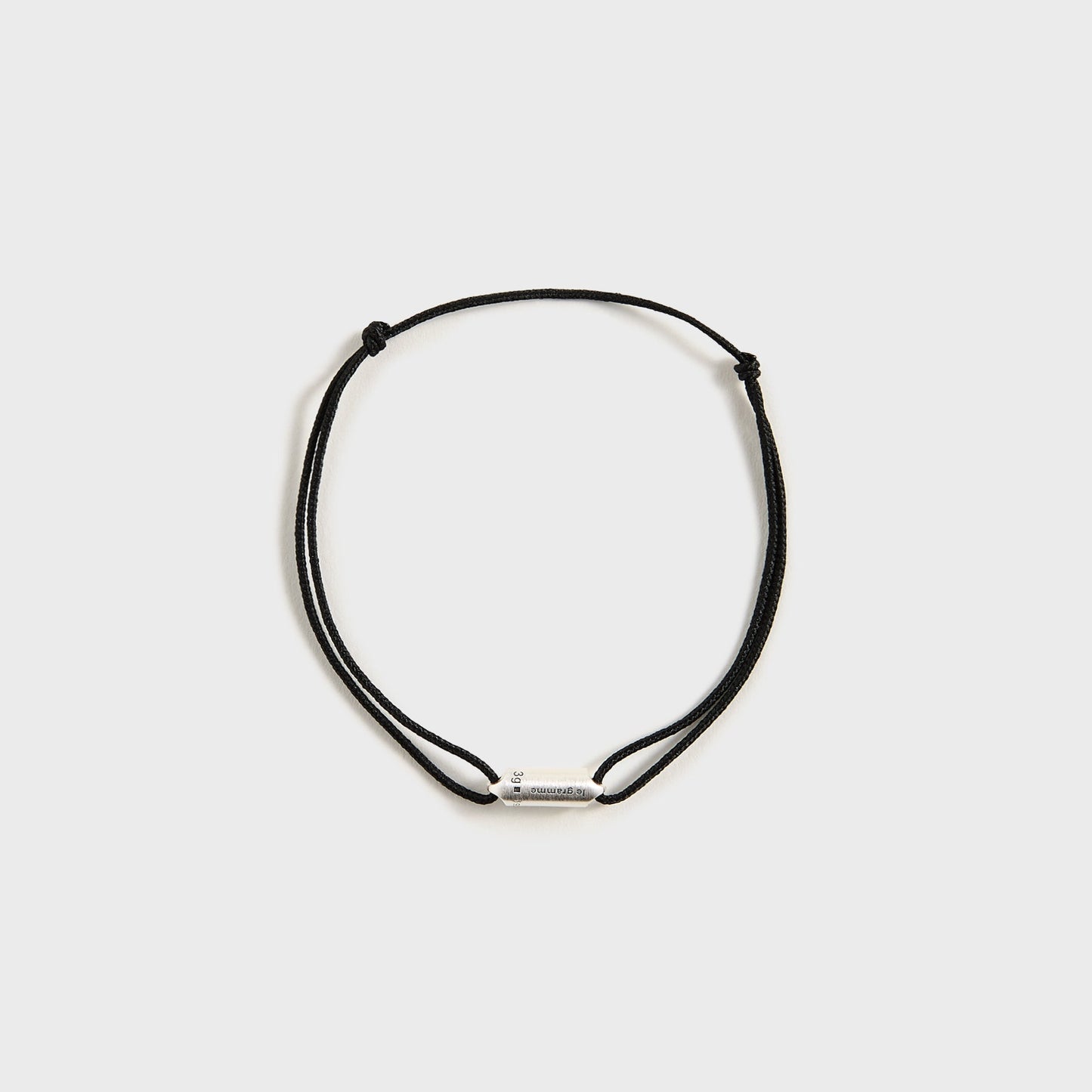 Men Kith Le Gramme 3g Brushed Sterling Silver Black Cord Bracelet Segment - Sil