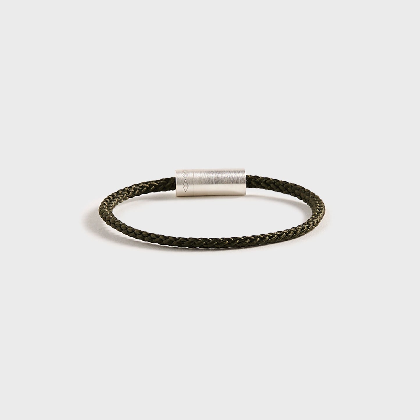 Men Kith Le Gramme 7g Brushed Khaki Nato Cable Bracelet - Silver / Khaki