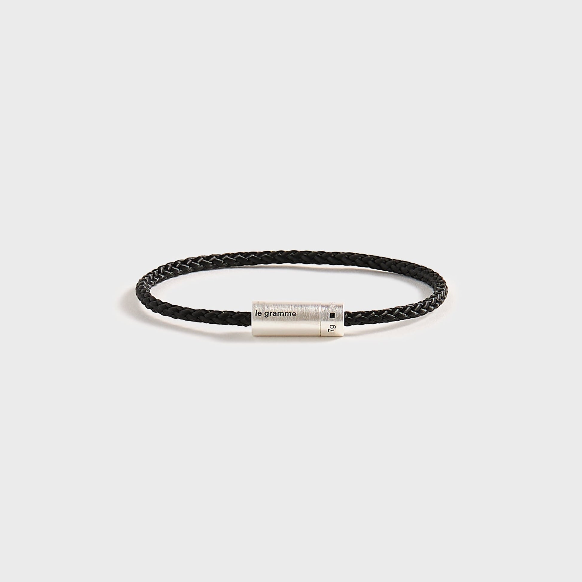 Men Kith Le Gramme 7g Brushed Nato Cable Bracelet - Silver / Black