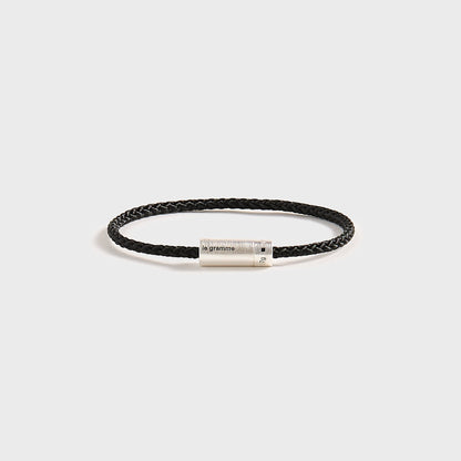 Men Kith Le Gramme 7g Brushed Nato Cable Bracelet - Silver / Black