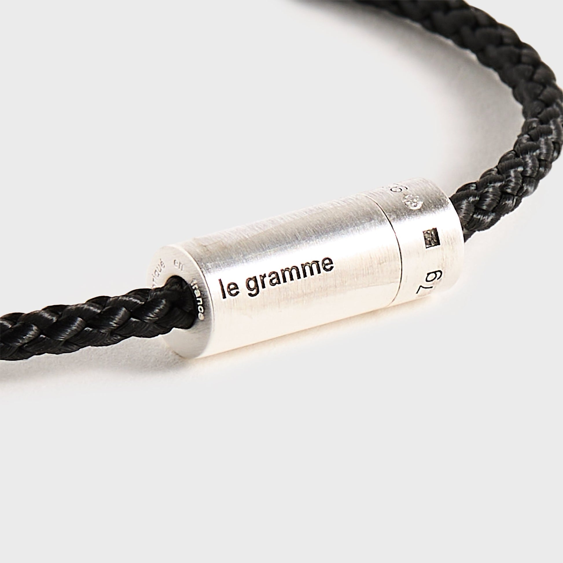 Men Kith Le Gramme 7g Brushed Nato Cable Bracelet - Silver / Black