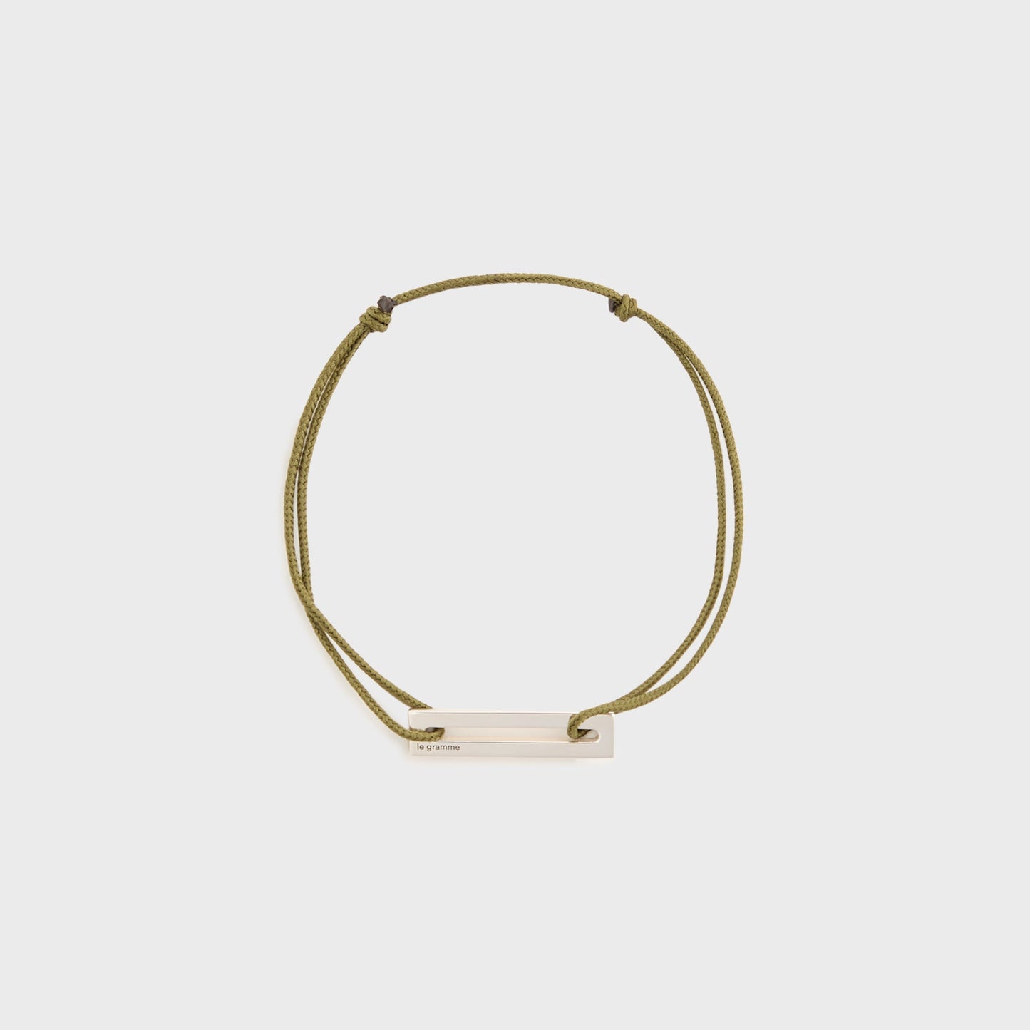Men Kith Le Gramme 1.7g Sterling Silver Khaki Cord Bracelet - Khaki