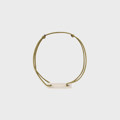 Men Kith Le Gramme 1.7g Sterling Silver Khaki Cord Bracelet - Khaki