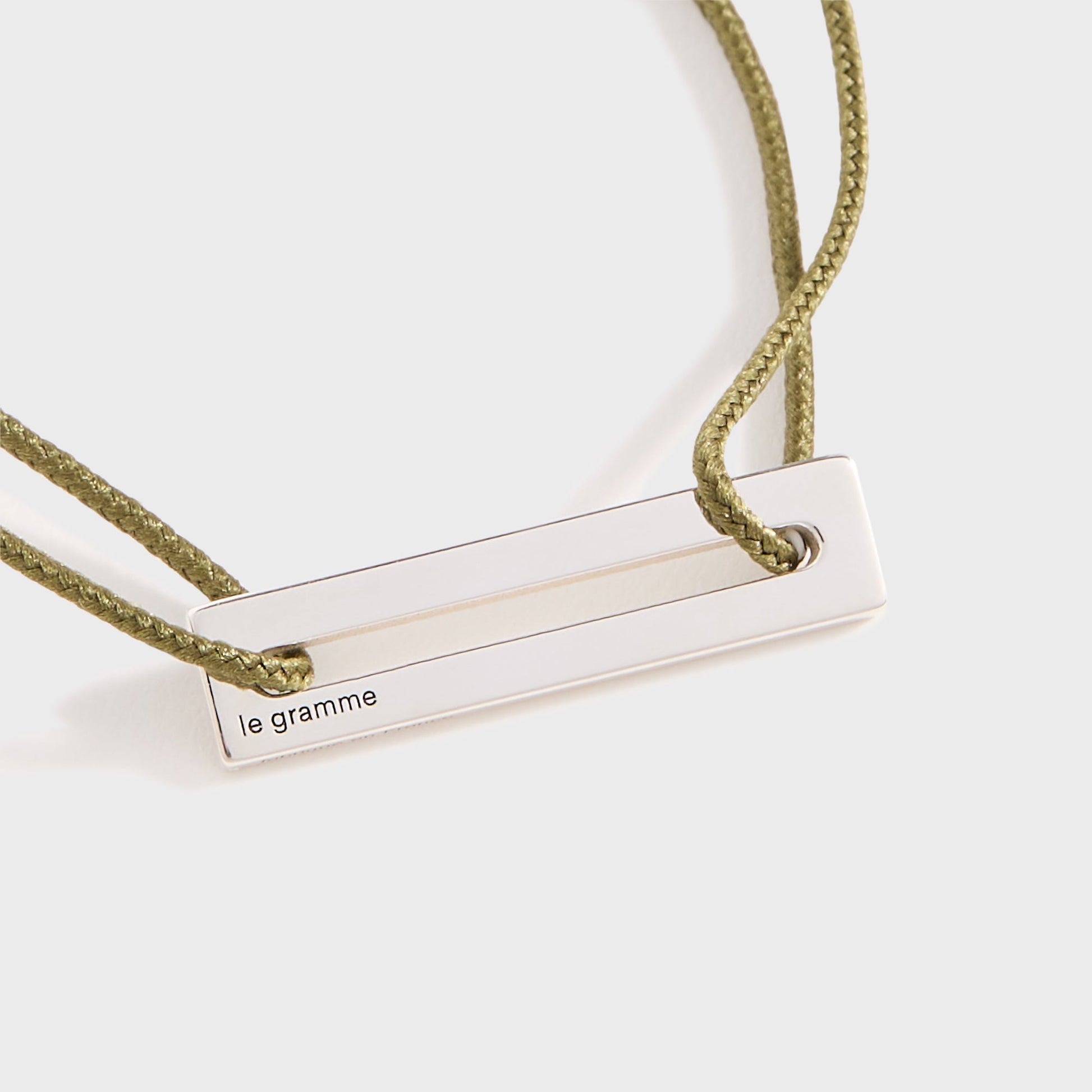 Men Kith Le Gramme 1.7g Sterling Silver Khaki Cord Bracelet - Khaki