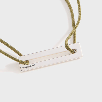 Men Kith Le Gramme 1.7g Sterling Silver Khaki Cord Bracelet - Khaki