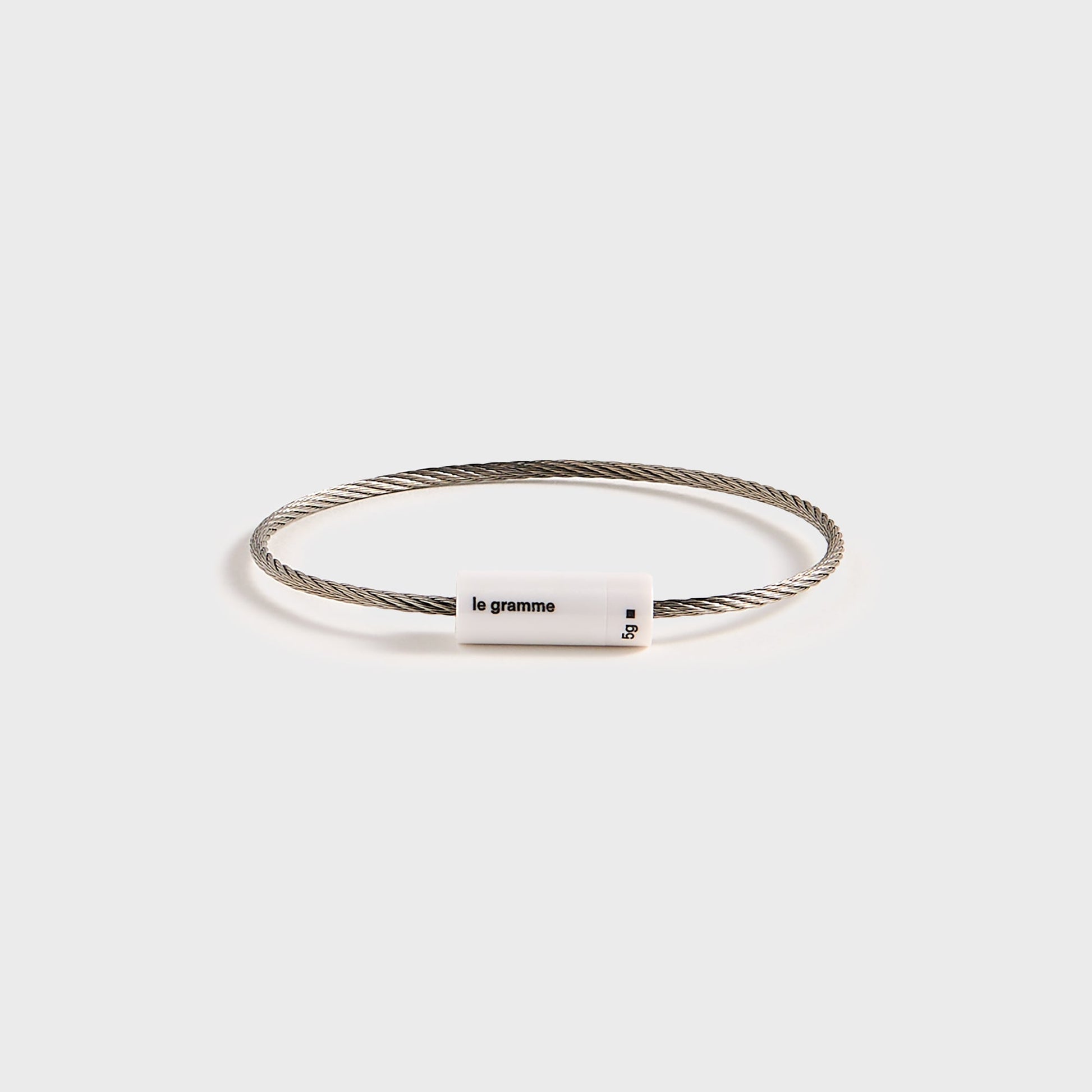 Men Kith Le Gramme 5g Brushed White Ceramic Cable Bracelet - White