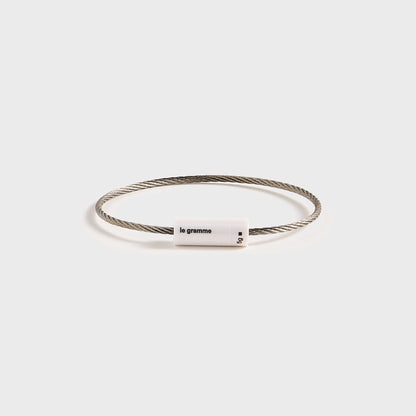 Men Kith Le Gramme 5g Brushed White Ceramic Cable Bracelet - White