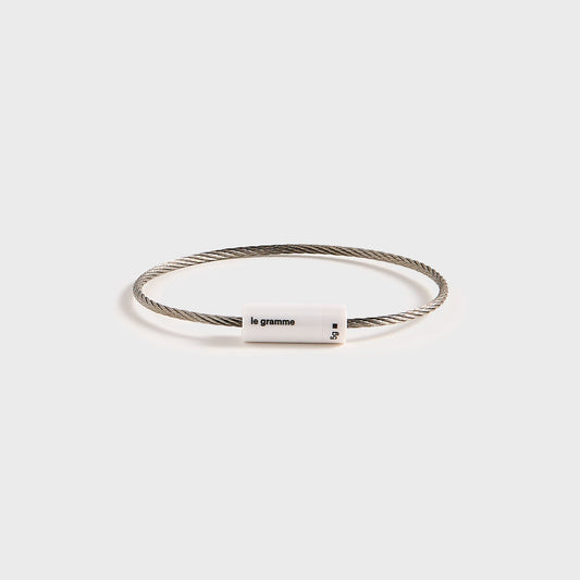 Men Kith Le Gramme 5g Brushed White Ceramic Cable Bracelet - White