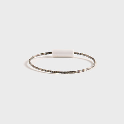 Men Kith Le Gramme 5g Brushed White Ceramic Cable Bracelet - White
