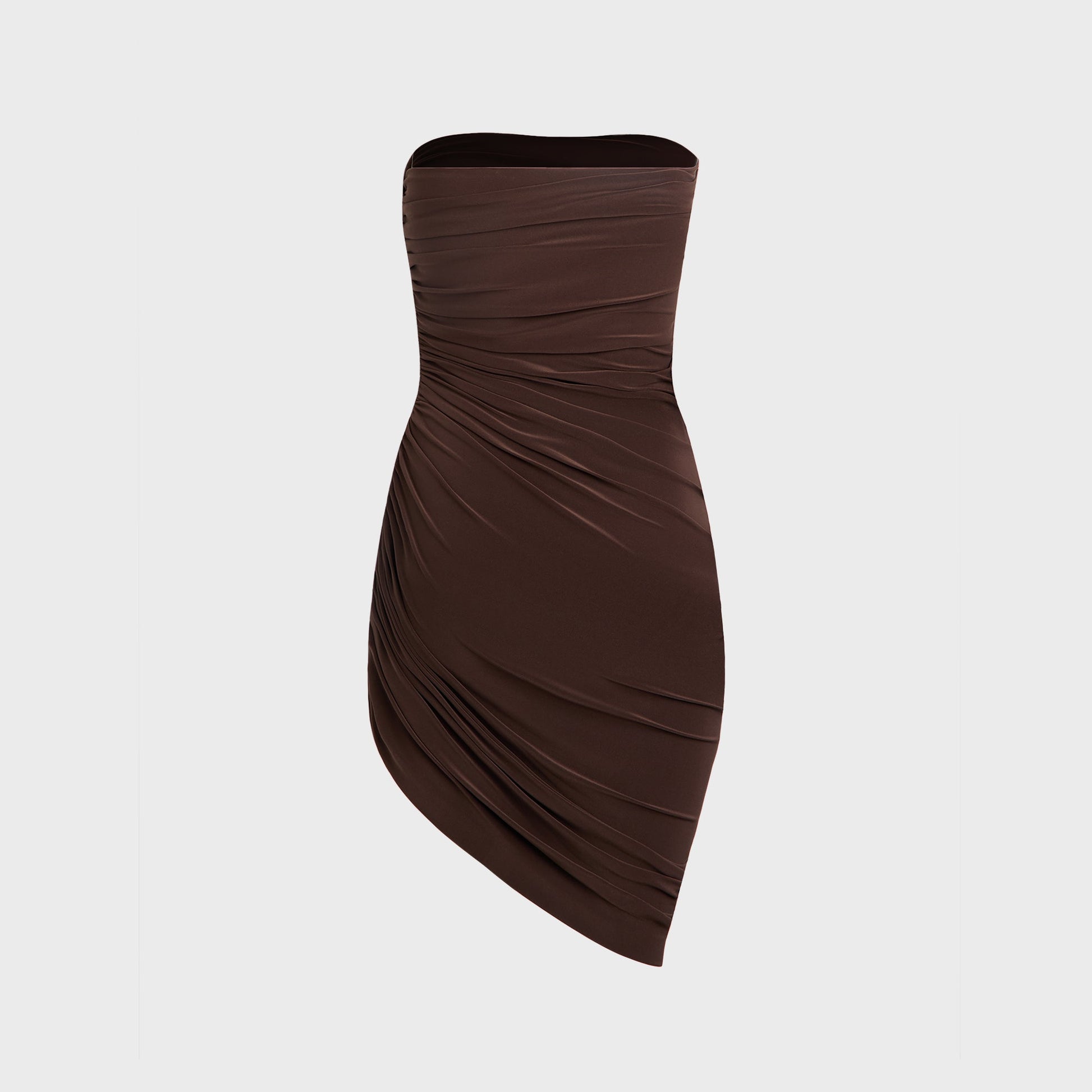 Women Kith Norma Kamali Strapless Diana Pickleball Dress - Chocolate