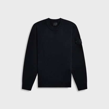 Men Kith Stone Island Cotton Cashmere Ghost Piece Crewneck - Navy Blue