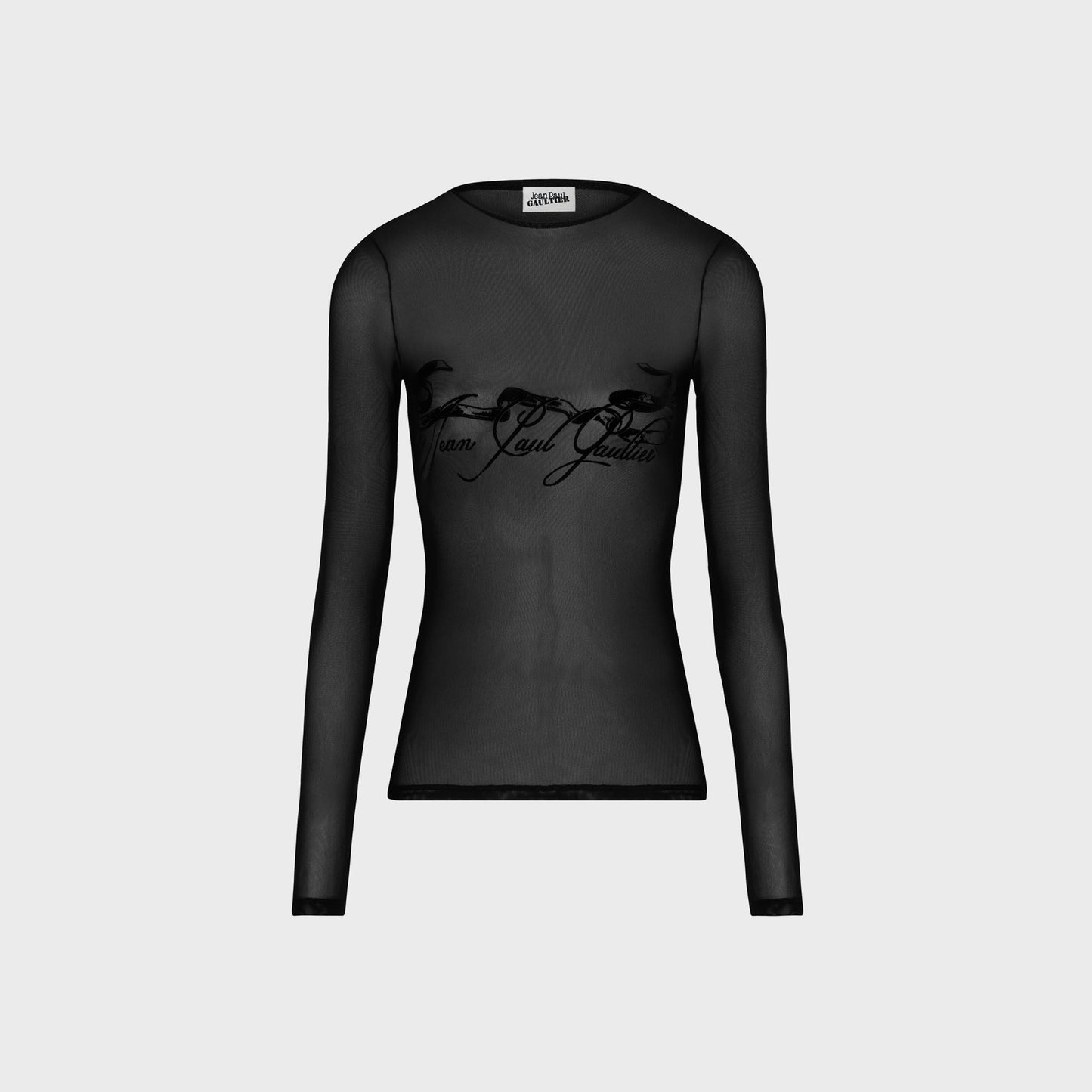 Women Kith Jean Paul Gaultier Mesh Long Sleeves Top With Velvet Tattoo Ruban Floc