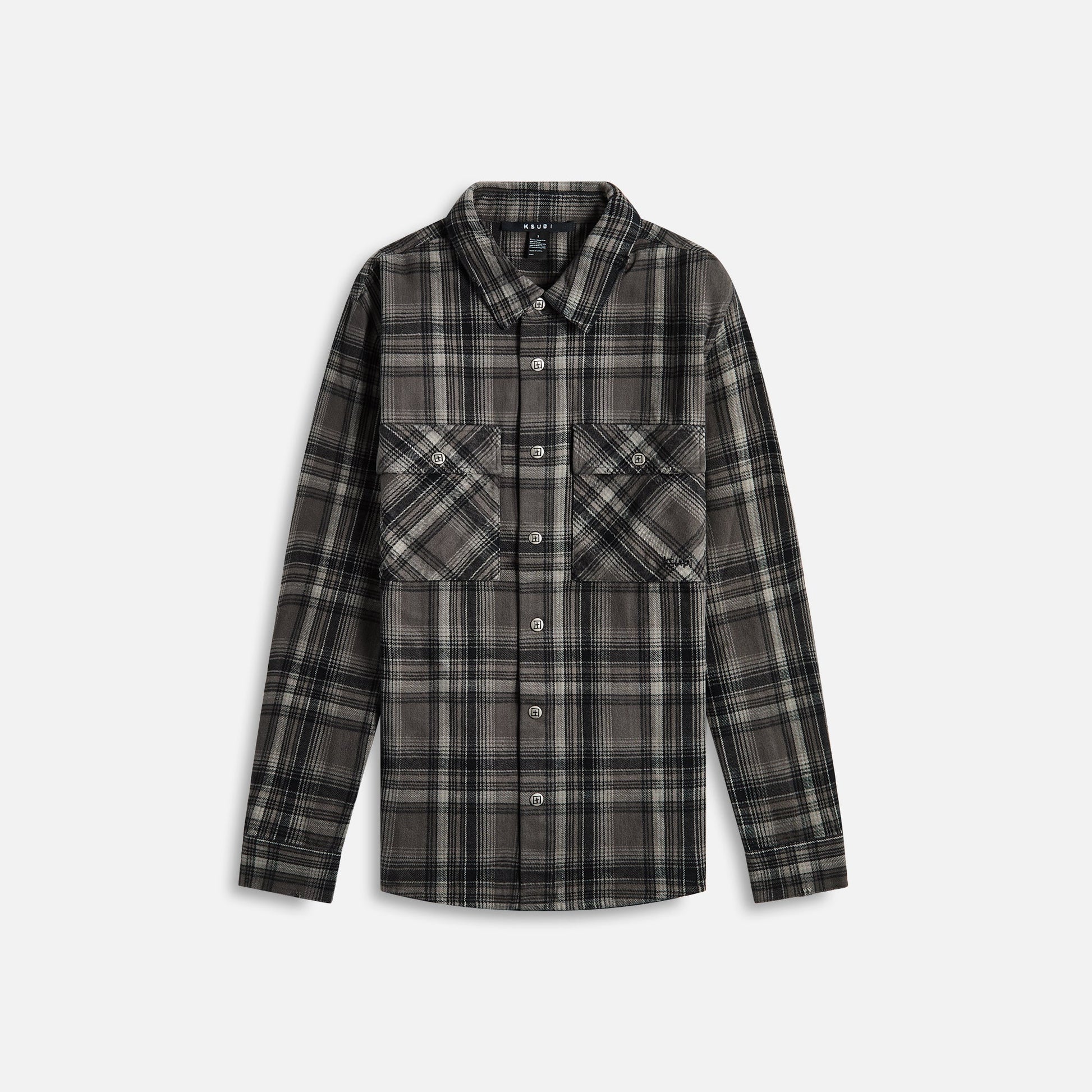 Men Kith Ksubi Snakebite Shirt - Check Charcoal