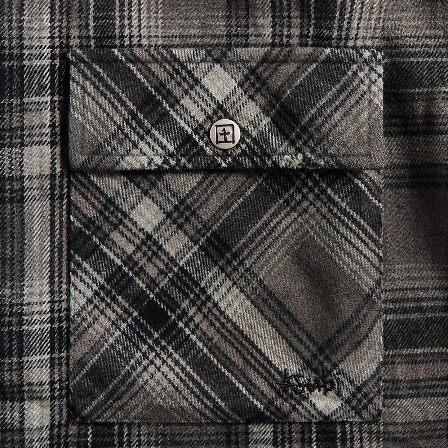 Men Kith Ksubi Snakebite Shirt - Check Charcoal