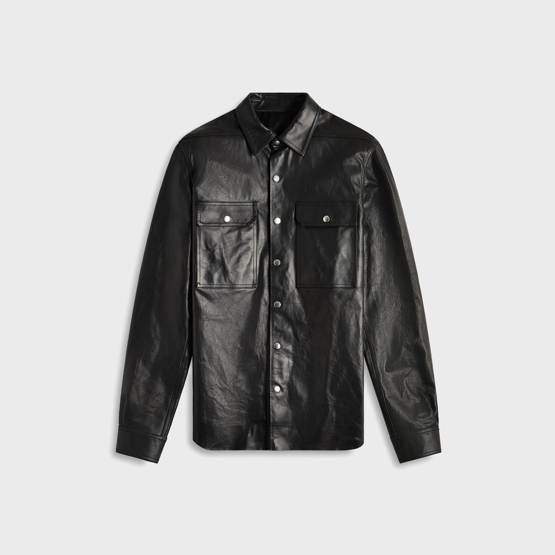 Men Kith Rick Owens Giacca In Pelle Outershirt - Black
