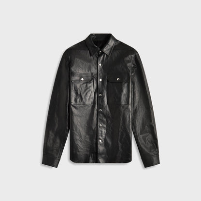 Men Kith Rick Owens Giacca In Pelle Outershirt - Black