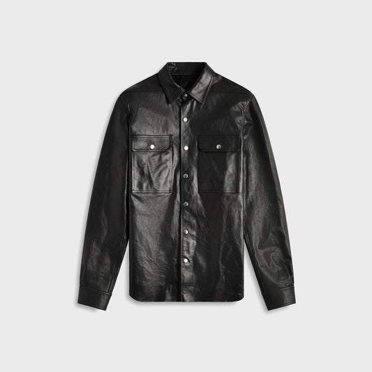 Men Kith Rick Owens Giacca In Pelle Outershirt - Black