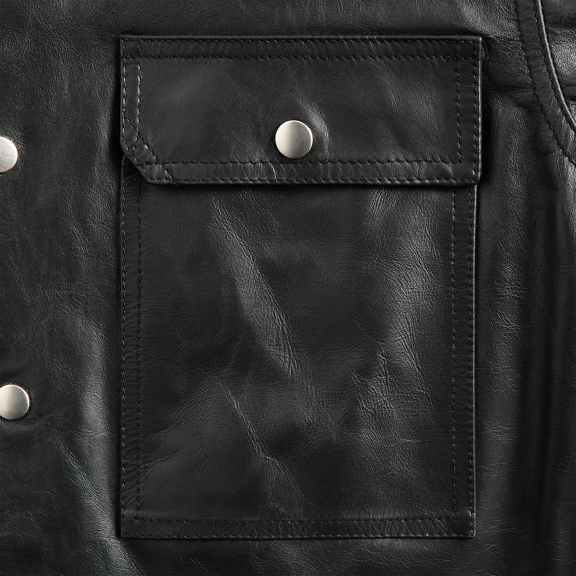 Men Kith Rick Owens Giacca In Pelle Outershirt - Black
