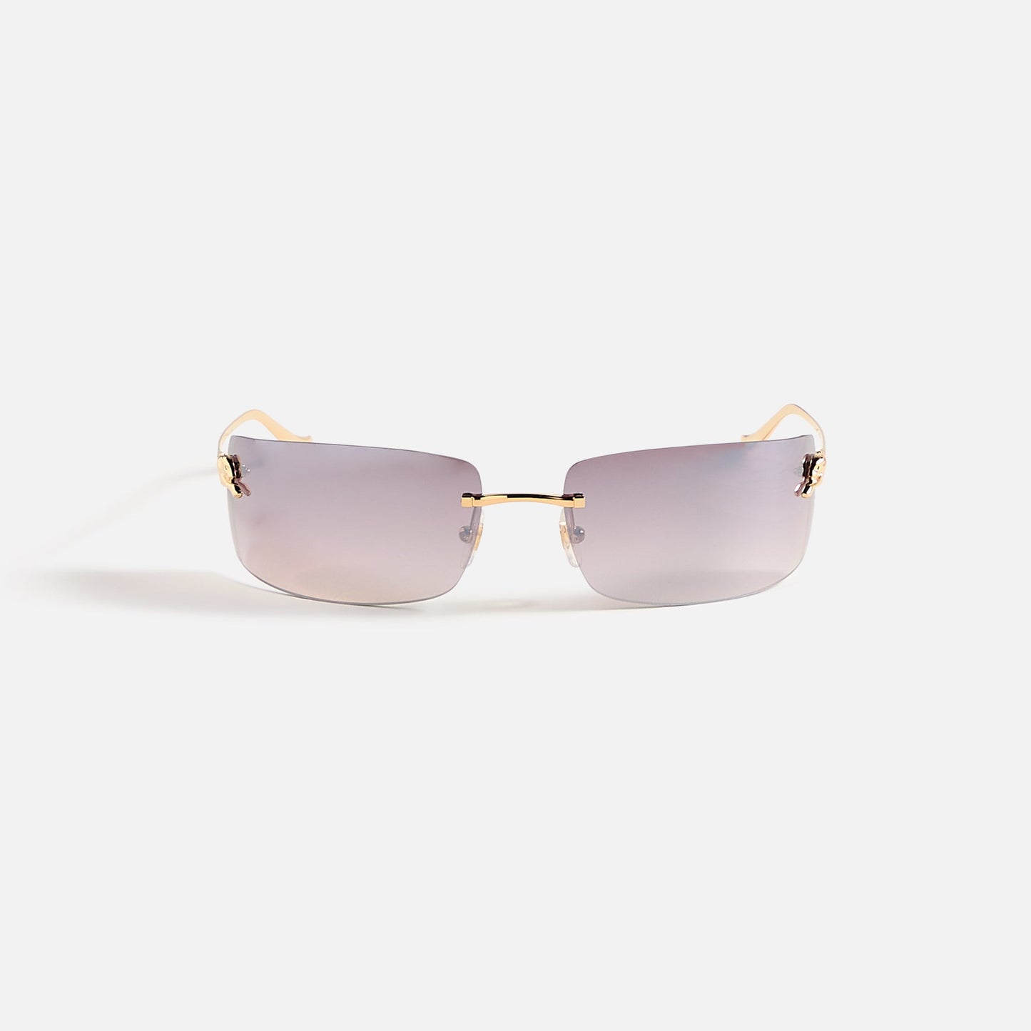 Men Kith Cartier Panthere Square Sunglasses - Gold / Red