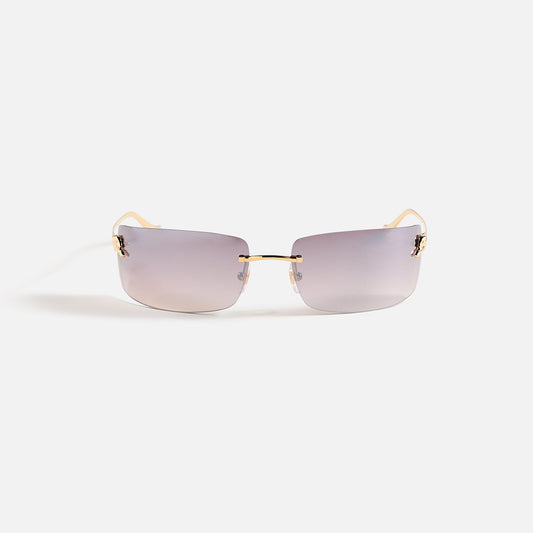 Men Kith Cartier Panthere Square Sunglasses - Gold / Red