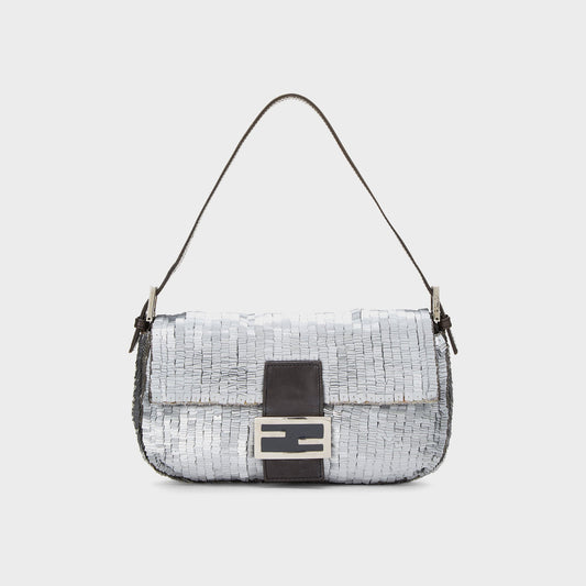 Women Kith WGACA Fendi Silver Sequin Baguette - Sequin