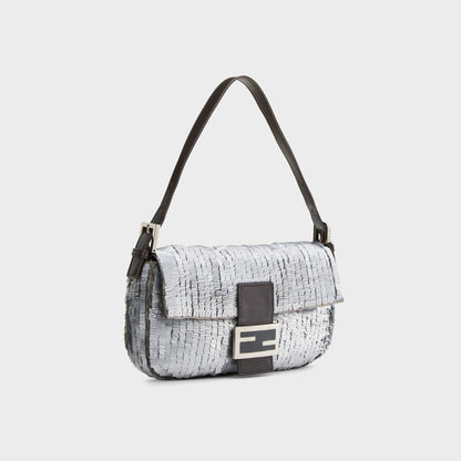 Women Kith WGACA Fendi Silver Sequin Baguette - Sequin