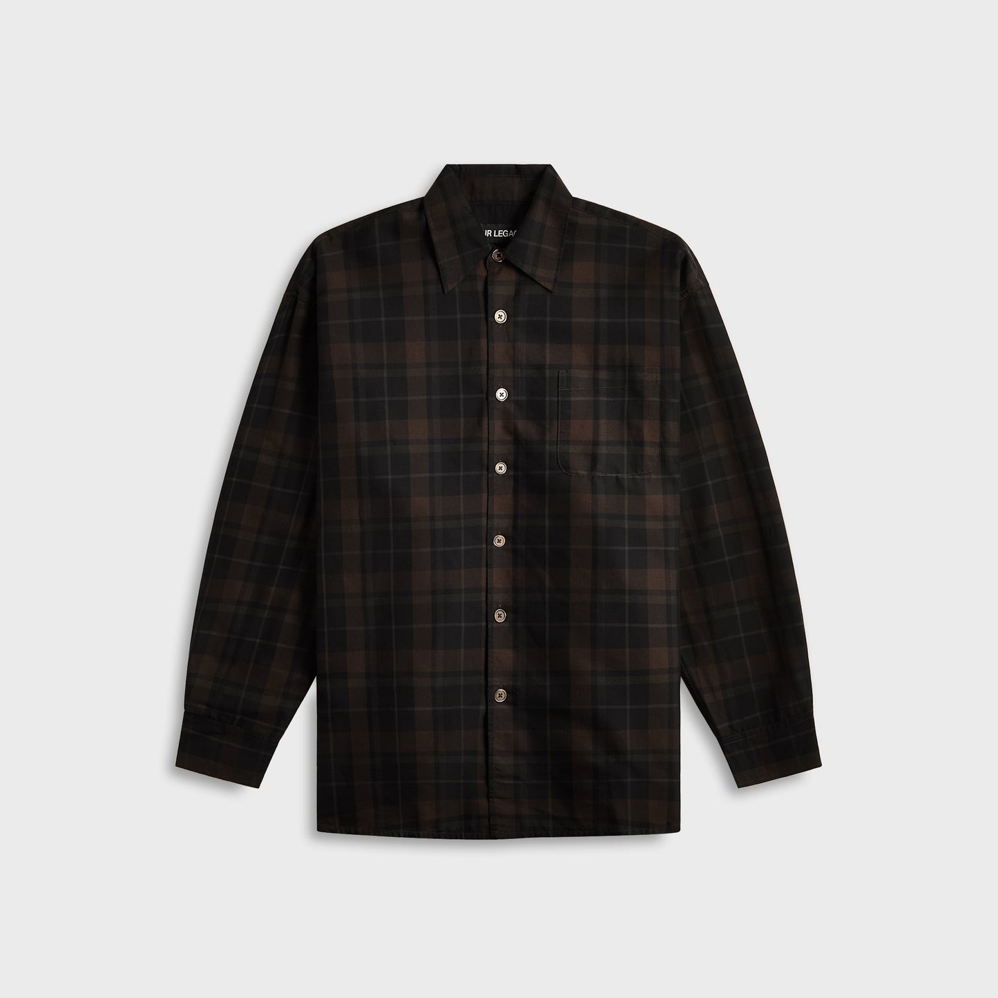 Men Kith Our Legacy Borrowed Shirt - Black Sheer Shadow Check