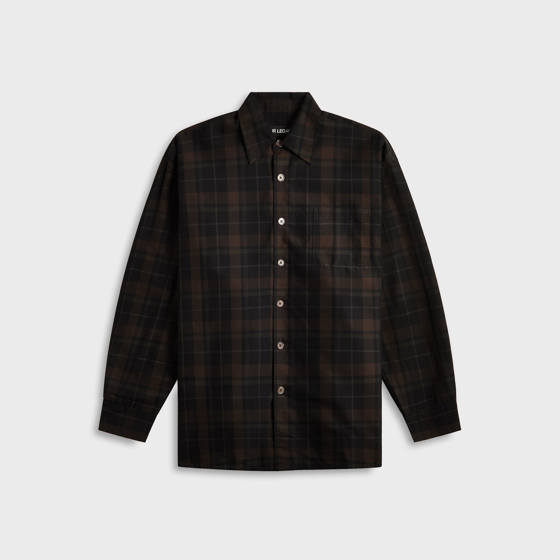 Men Kith Our Legacy Borrowed Shirt - Black Sheer Shadow Check
