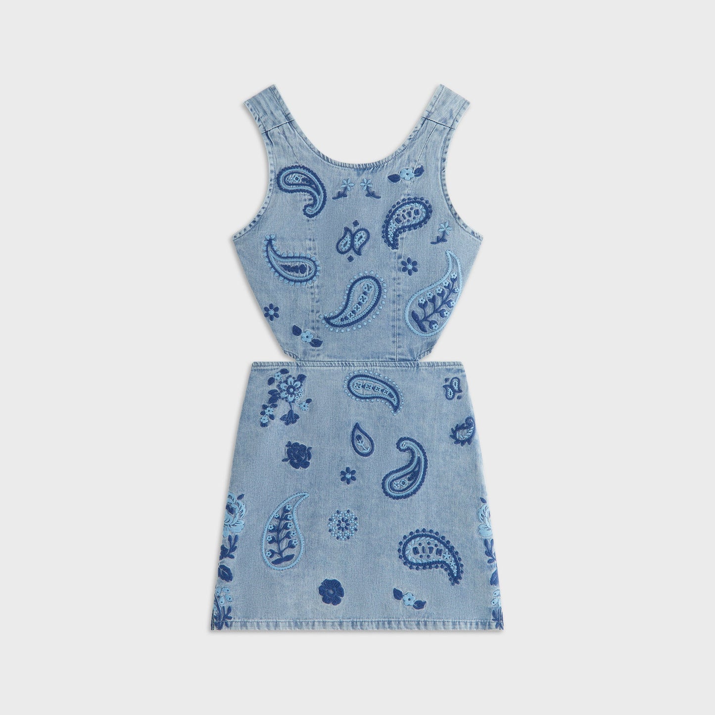 Kids Kith Kith Kids Floral Paisley Chambray Dress - Kent Light Wash