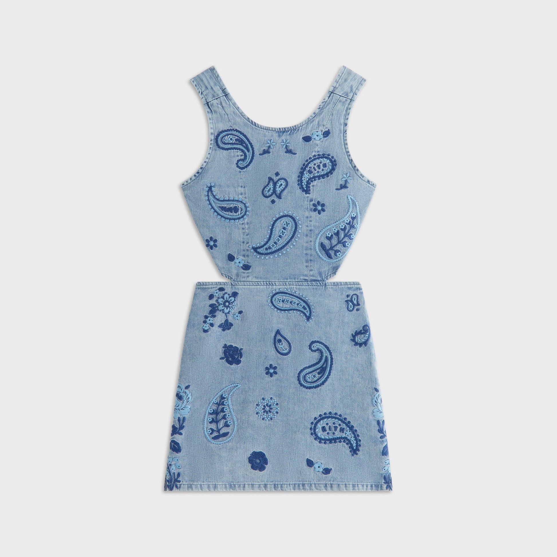 Kids Kith Kith Kids Floral Paisley Chambray Dress - Kent Light Wash