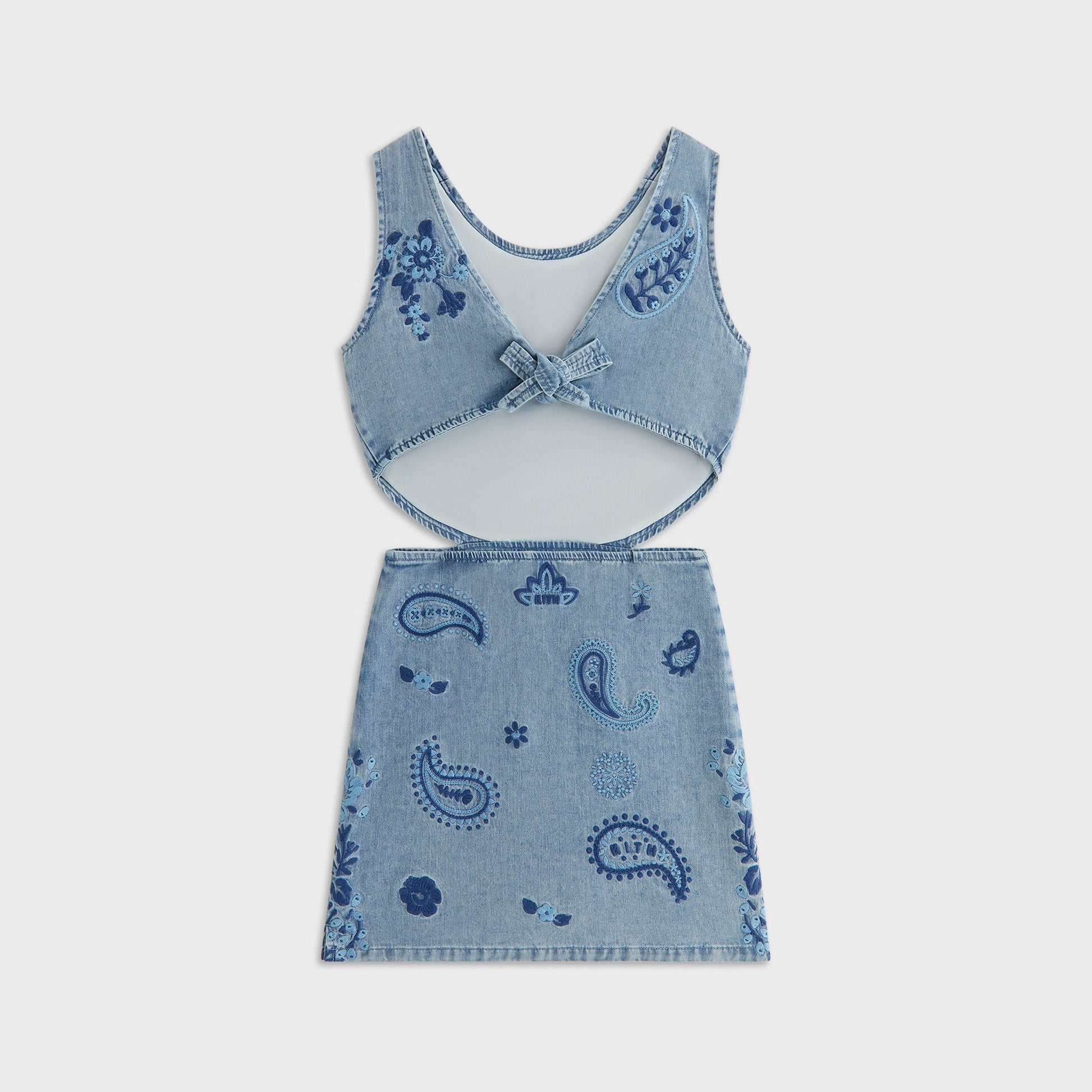 Kids Kith Kith Kids Floral Paisley Chambray Dress - Kent Light Wash