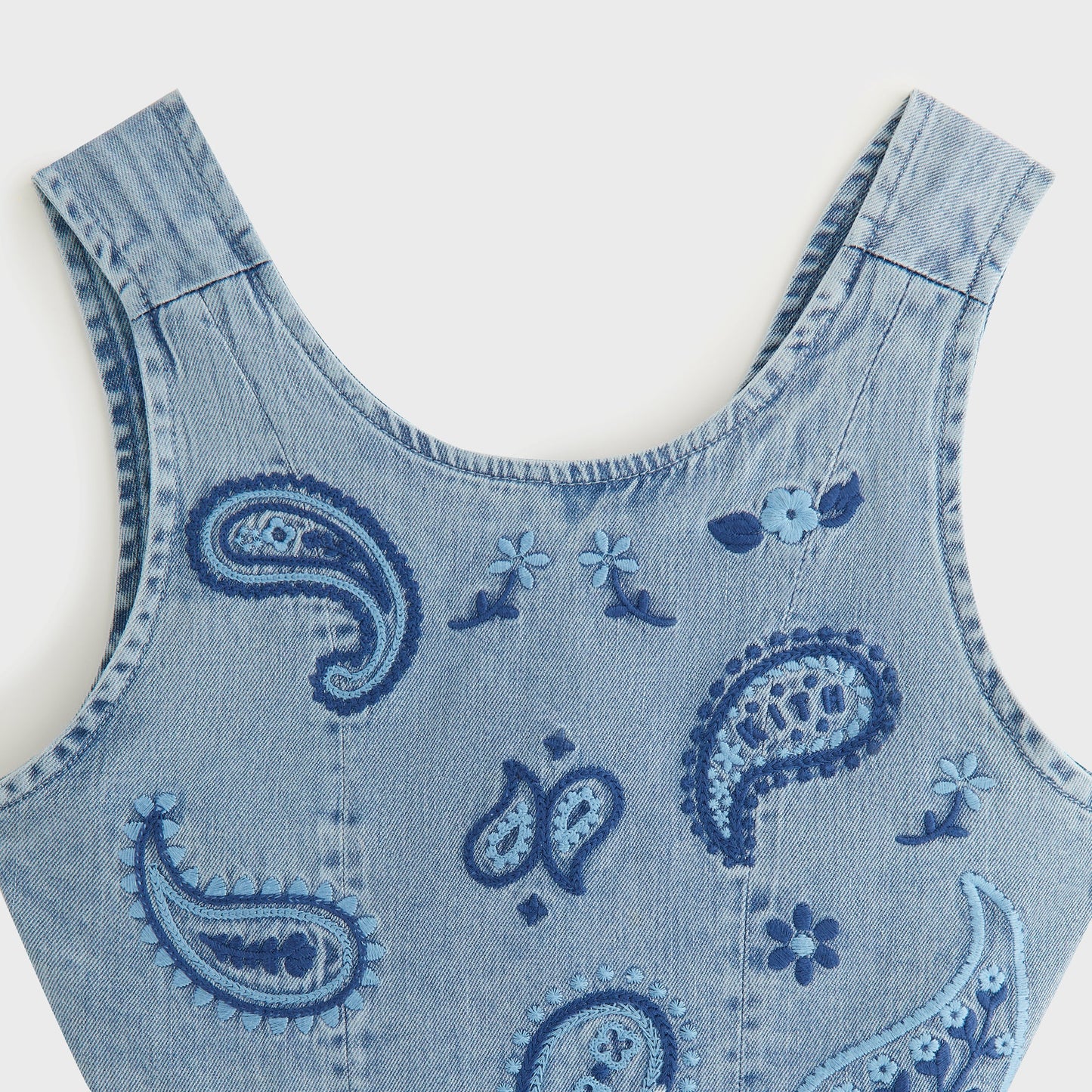 Kids Kith Kith Kids Floral Paisley Chambray Dress - Kent Light Wash