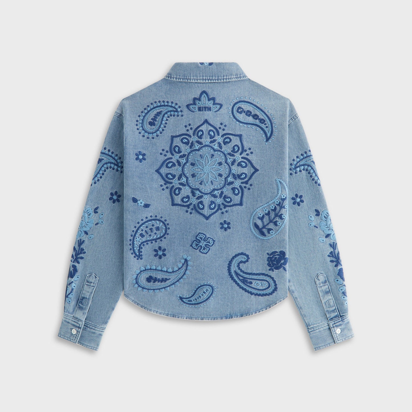 Kids Kith Kith Kids Floral Paisley Chambray Apollo Shirt - Kent Light Wash
