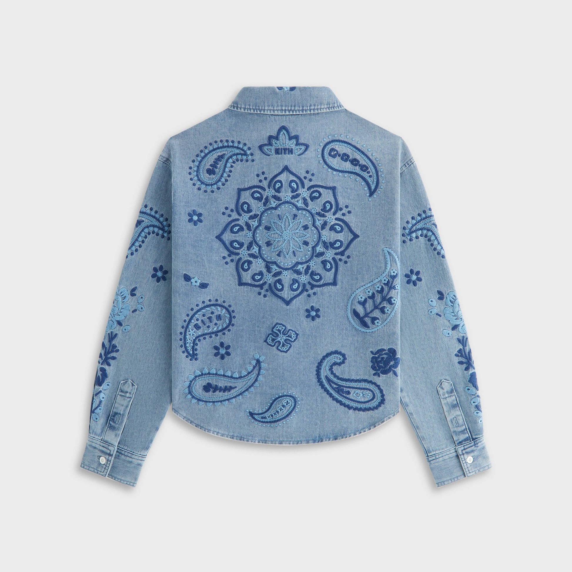 Kids Kith Kith Kids Floral Paisley Chambray Apollo Shirt - Kent Light Wash