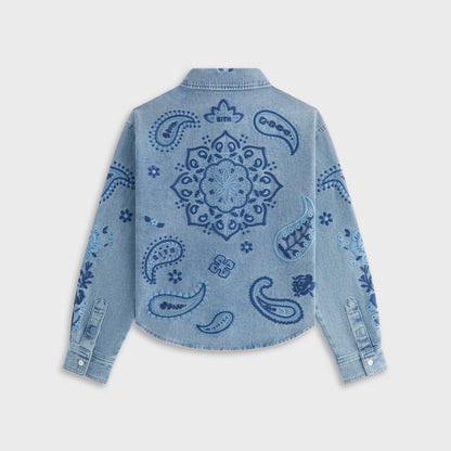 Kids Kith Kith Kids Floral Paisley Chambray Apollo Shirt - Kent Light Wash