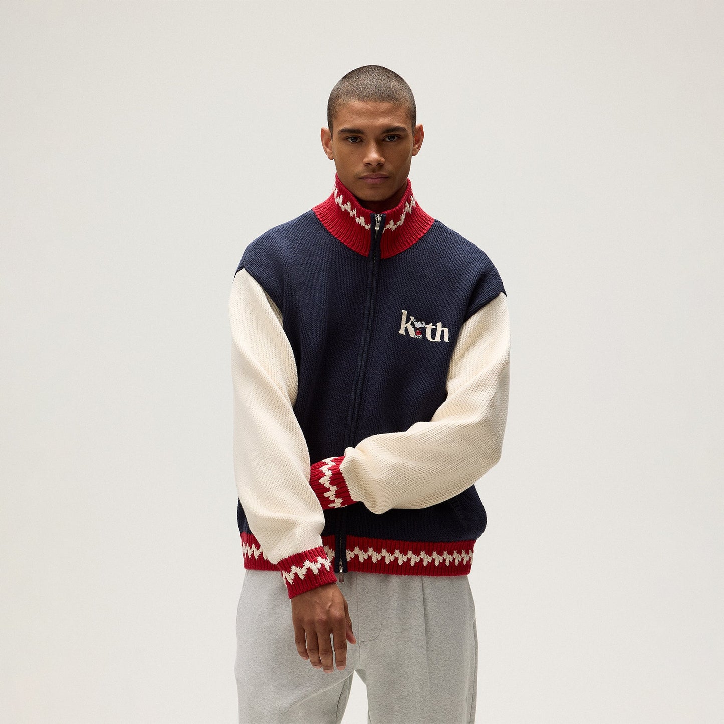 Men Kith Kith for Peanuts Globe Wyona Full Zip Sweater - Nocturnal