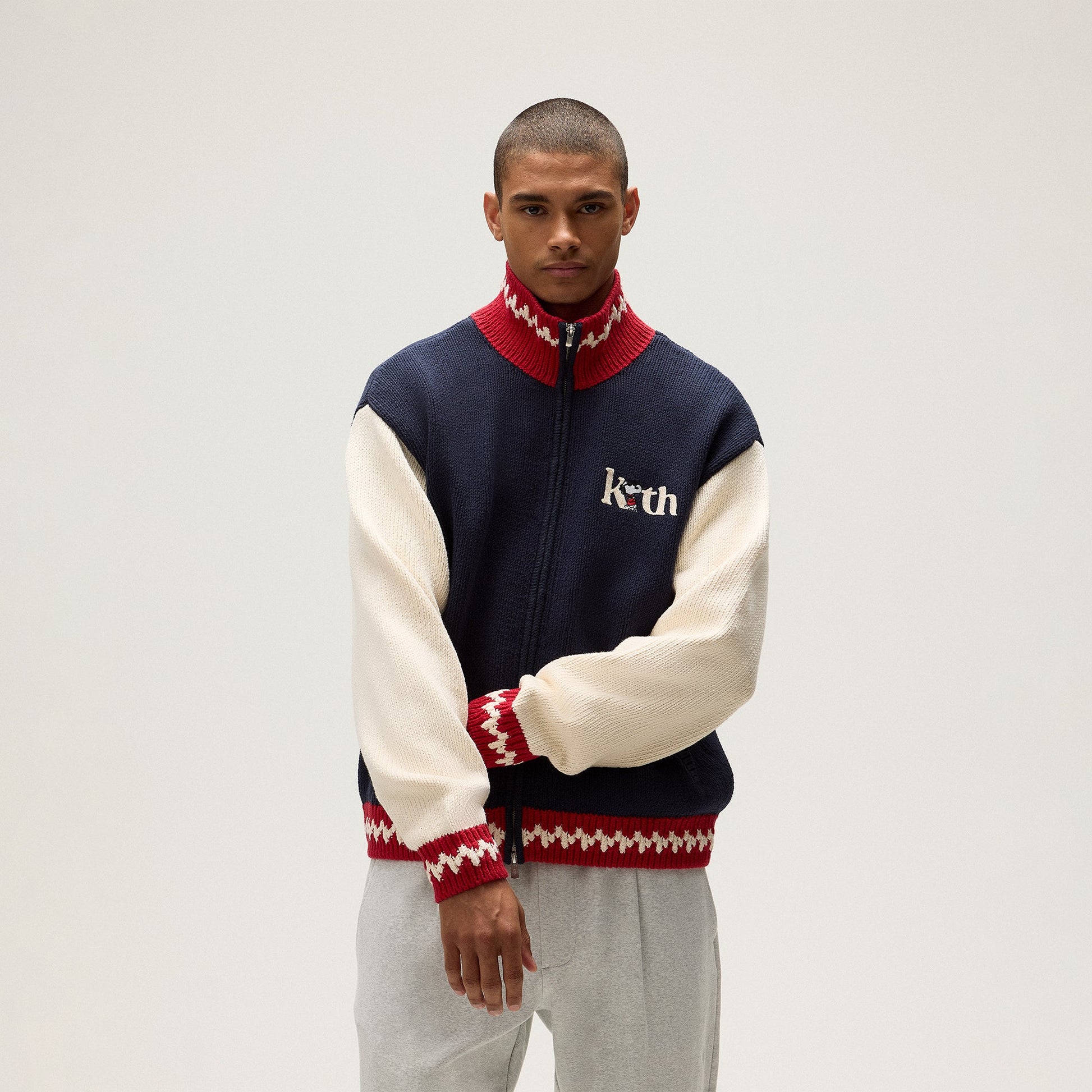 Men Kith Kith for Peanuts Globe Wyona Full Zip Sweater - Nocturnal