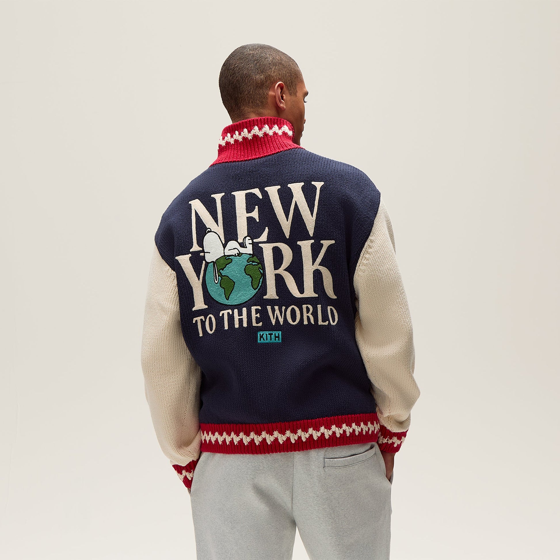 Men Kith Kith for Peanuts Globe Wyona Full Zip Sweater - Nocturnal
