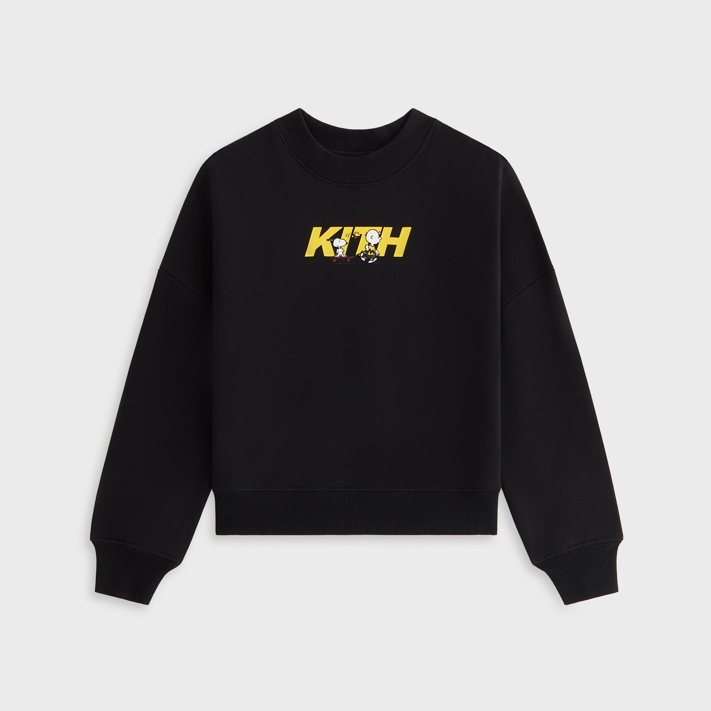 Kids Kith Kith Kids for Peanuts Skateboard Fast Logo Crewneck - Black