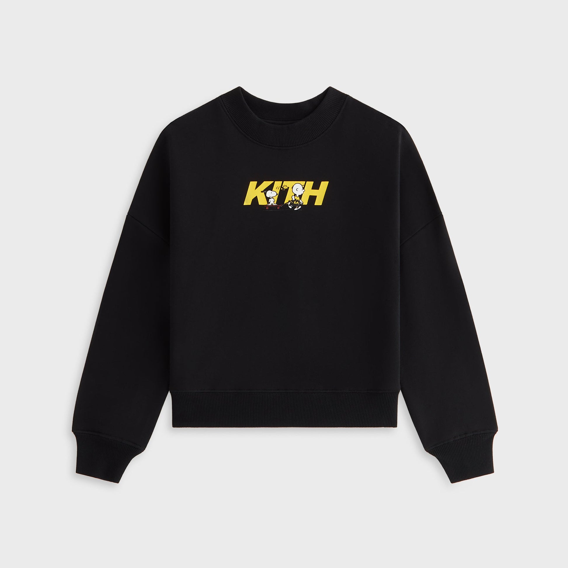 Kids Kith Kith Kids for Peanuts Skateboard Fast Logo Crewneck - Black