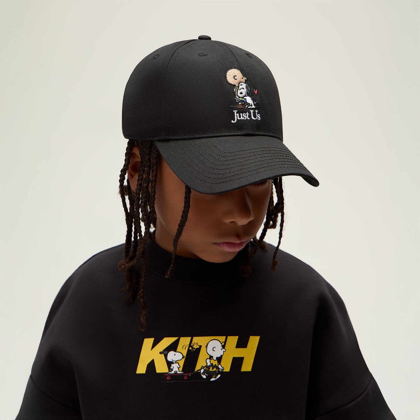 Kids Kith Kith Kids for Peanuts 75 Twill Aaron Classic Cap - Black