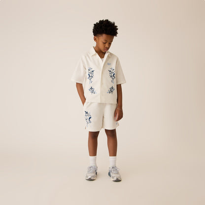 Kids Kith Kith Kids Novelty Embroidered Thompson Camp Short - White
