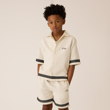 Kids Kith Kith Kids Novelty Logo Thompson Camp Shirt - Sandrift