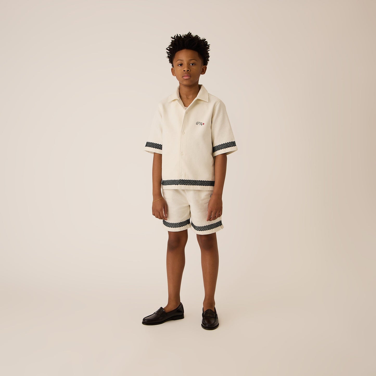 Kids Kith Kith Kids Novelty Logo Thompson Camp Shirt - Sandrift