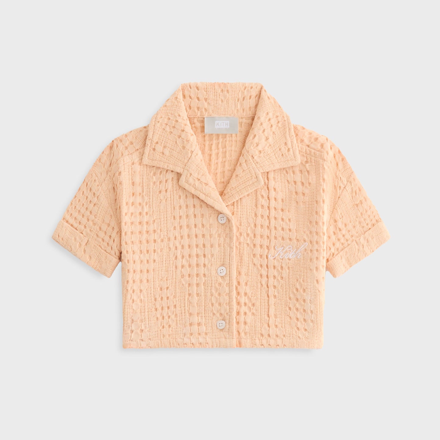 Kids Kith Kith Kids Jayda Cropped Textured Camp Shirt - Mycena
