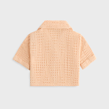 Kids Kith Kith Kids Jayda Cropped Textured Camp Shirt - Mycena