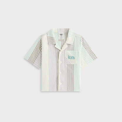 Kids Kith Kith Baby Striped Thompson Camp Shirt - Mykonos