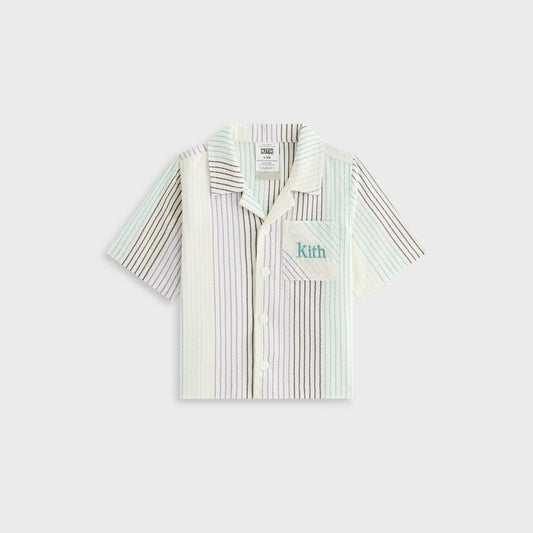 Kids Kith Kith Baby Striped Thompson Camp Shirt - Mykonos