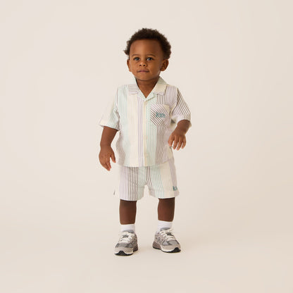 Kids Kith Kith Baby Striped Thompson Camp Shirt - Mykonos