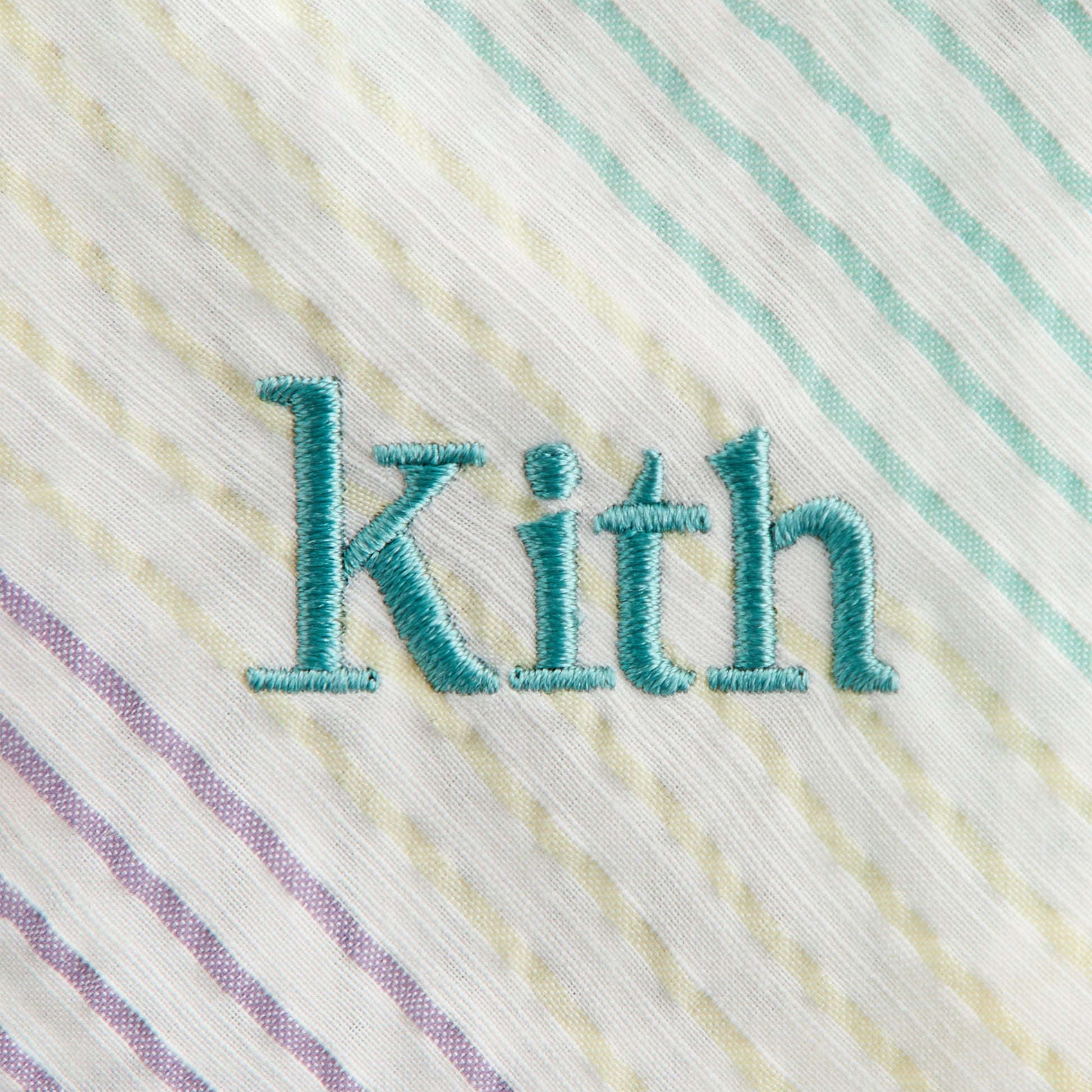 Kids Kith Kith Baby Striped Thompson Camp Shirt - Mykonos